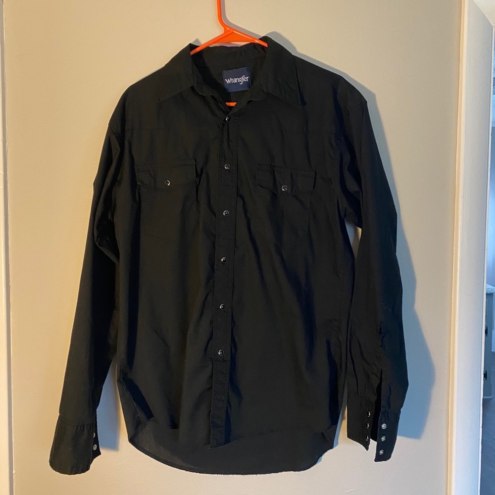 Jet black Wrangler snap button Western